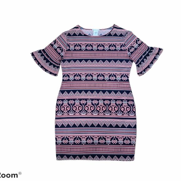 New York & Company Boho Tunic Ruffle Sleeve Dress - Picture 9 of 11